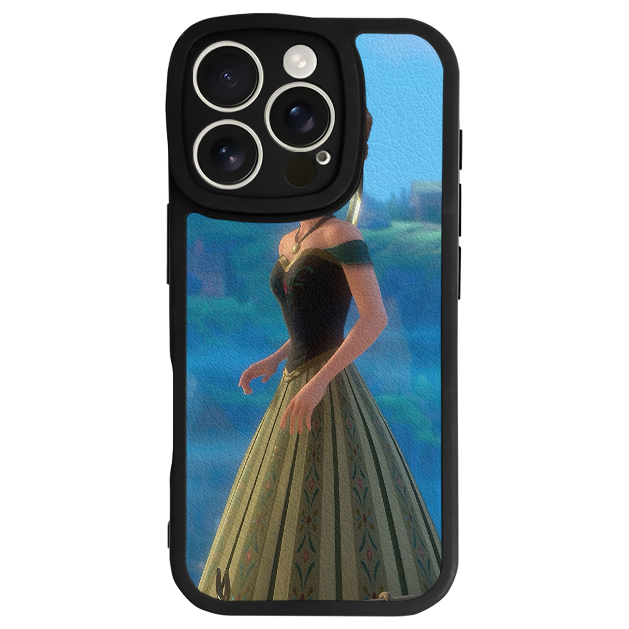 （画像用） アナと雪の女王 アンナ エルサ Frozen Anna Elsa 【iPhone 16シリーズ対応】シリコンスマホケース（レザー調） 材質：シリコン
